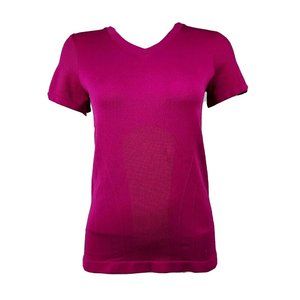 Champion Top Womens Size M Medium Solid All Pink Short Sleeve Stretch Athletic